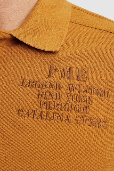 PME legend short sleeve polo pique slub
